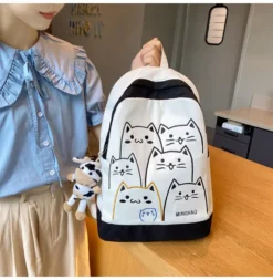 Kawaii Korea Style Cats Pastel Backpack – Limited Edition -Kawaiitherapy Shop 74617 jhxznq