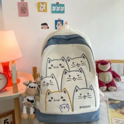 Kawaii Korea Style Cats Pastel Backpack – Limited Edition -Kawaiitherapy Shop 74617 uqbqrk