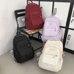 Kawaii Korea Large Capacity Multi Pocket College Backpack -Kawaiitherapy Shop 74708 hvftbn