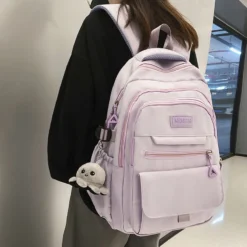 Kawaii Korea Large Capacity Multi Pocket College Backpack -Kawaiitherapy Shop 74708 wjhkdv