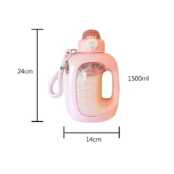Kawaii Jumbo Sport Pastel Water Bottle (1500ml) -Kawaiitherapy Shop 74768 sodyrl