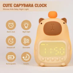 Kawaii Capybara USB LED Alarm Clock – Limited Edition -Kawaiitherapy Shop 75027 tub21c