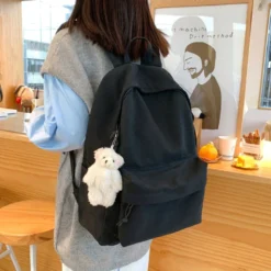 Kawaii Korea Aesthetic Minimalist Canvas Backpack -Kawaiitherapy Shop 75193 gcdaf3