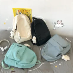 Kawaii Korea Aesthetic Minimalist Canvas Backpack -Kawaiitherapy Shop 75193 oxnjrn