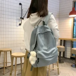 Kawaii Korea Aesthetic Minimalist Canvas Backpack -Kawaiitherapy Shop 75193 qys9kl