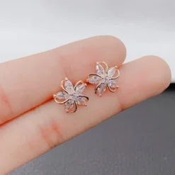 Kawaii Sparkling Flower Stud Earrings – Limited Edition