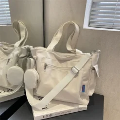 Kawaii Korean Style Canvas Crossbody Tote Bag -Kawaiitherapy Shop 75415 ltvrbj