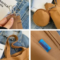 Kawaii Korean Style Canvas Crossbody Tote Bag -Kawaiitherapy Shop 75415 xzlgoo