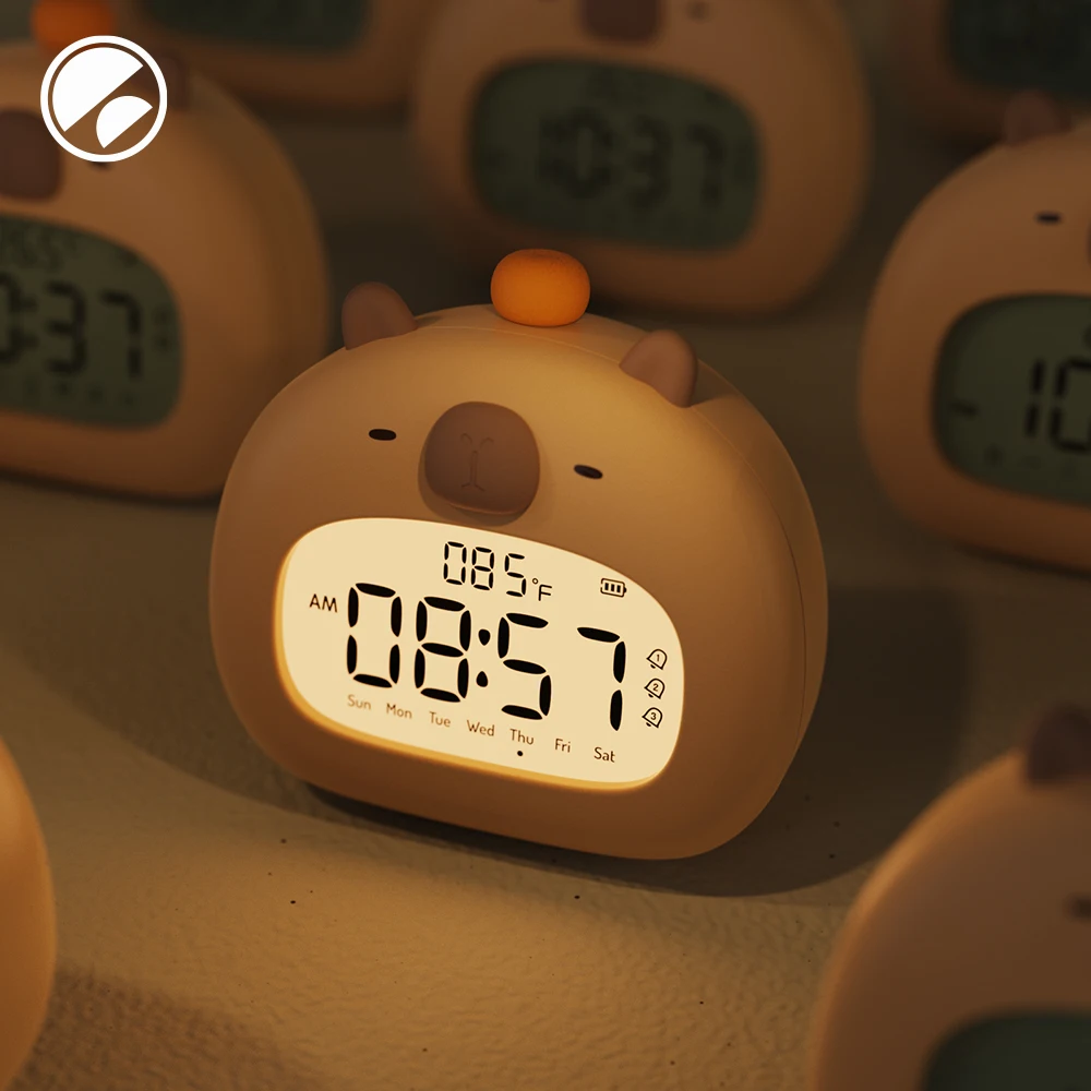 Kawaii Capybara LED USB Alarm Clock – Limited Edition 2 Kawaii Capybara LED USB Alarm Clock – Limited Edition - Image 2