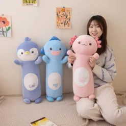 Kawaii Squad Long Axolotl Pillow Plush XL (105cm) -Kawaiitherapy Shop 75597 kphchw