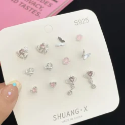 Kawaii Crystal Hearts Earring Gift Set – Limited Edition -Kawaiitherapy Shop 75983 iqorwi