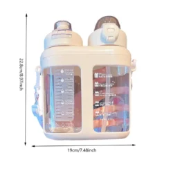 Kawaii Large Capacity Pastel Straw Bottle (1600ml) -Kawaiitherapy Shop 76047 lflei1