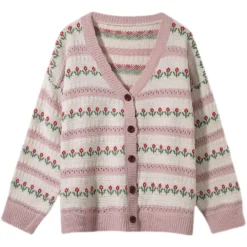 Kawaii Harajuku Style Floral Knitted Cardigan – Limited Edition -Kawaiitherapy Shop 76158 vvatl6