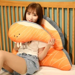 Kawaii Happy Salmon Sashimi Plush (70cm) – Limited Edition -Kawaiitherapy Shop 76220 grolcy