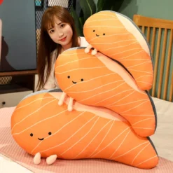 Kawaii Happy Salmon Sashimi Plush (70cm) – Limited Edition