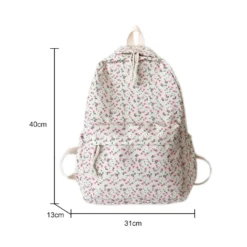 Kawaii Floral Korean Style College Student Backpack -Kawaiitherapy Shop 76357 5aryqw