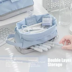 Kawaii Therapy Artist Double Layer Pencil Pouch -Kawaiitherapy Shop 76516 bgr974