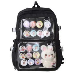 Kawaii Harajuku Style Transparent Ita College Backpack -Kawaiitherapy Shop 76677 ldmtx2