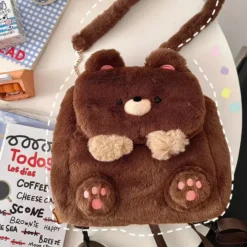 Kawaii Japanese Style Plush Bear Shoulder Bag -Kawaiitherapy Shop 77873 ehrj27