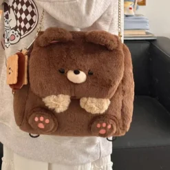 Kawaii Japanese Style Plush Bear Shoulder Bag -Kawaiitherapy Shop 77873 l1rzza