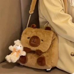 Kawaii Capybara Plush Shoulder Bag – Limited Edition -Kawaiitherapy Shop 77903 vkbhgm