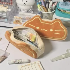 Kawaii Cat Bread Harajuku Pencil Case – Limited Edition -Kawaiitherapy Shop 78266 gwj2vj
