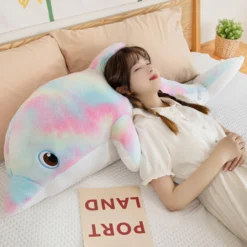 Kawaii Rainbow Dolphin Plush (120cm) – Jumbo Edition -Kawaiitherapy Shop 78285 tmuyx4