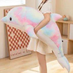 Kawaii Rainbow Dolphin Plush (120cm) – Jumbo Edition -Kawaiitherapy Shop 78285 xtav7z