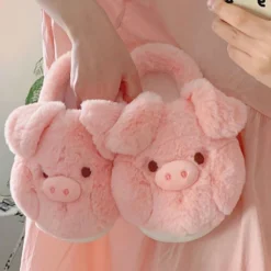 Kawaii Fuzzy Pig Comfy Winter Slippers – Limited Edition
