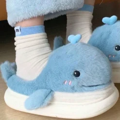 Kawaii Therapy Fuzzy Whale Comfy Slippers – Special Edition -Kawaiitherapy Shop 78535 3xfnog