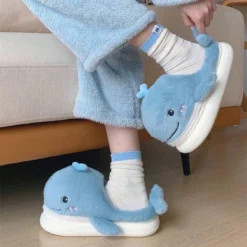 Kawaii Therapy Fuzzy Whale Comfy Slippers – Special Edition -Kawaiitherapy Shop 78535 6bbvlo