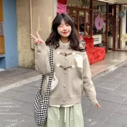 Kawaii Harajuku Pastel Cat Cardigan Sweater – Limited Edition -Kawaiitherapy Shop 78757 27j3jo