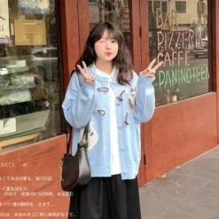 Kawaii Harajuku Pastel Cat Cardigan Sweater – Limited Edition -Kawaiitherapy Shop 78757 ukqrbn