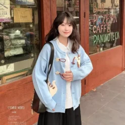 Kawaii Harajuku Pastel Cat Cardigan Sweater – Limited Edition -Kawaiitherapy Shop 78757 yuk0br