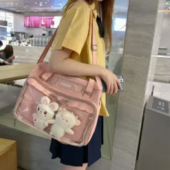 Kawaii Japanese Style Ita Transparent Crossbody Shoulder Bag -Kawaiitherapy Shop 79028 zklpyz