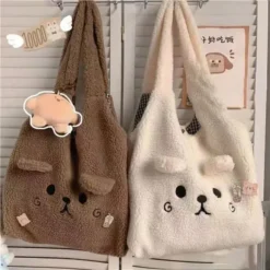 Kawaii Harajuku Winter Style Bear Tote Bag – Limited Edition -Kawaiitherapy Shop 79137 cdyip0