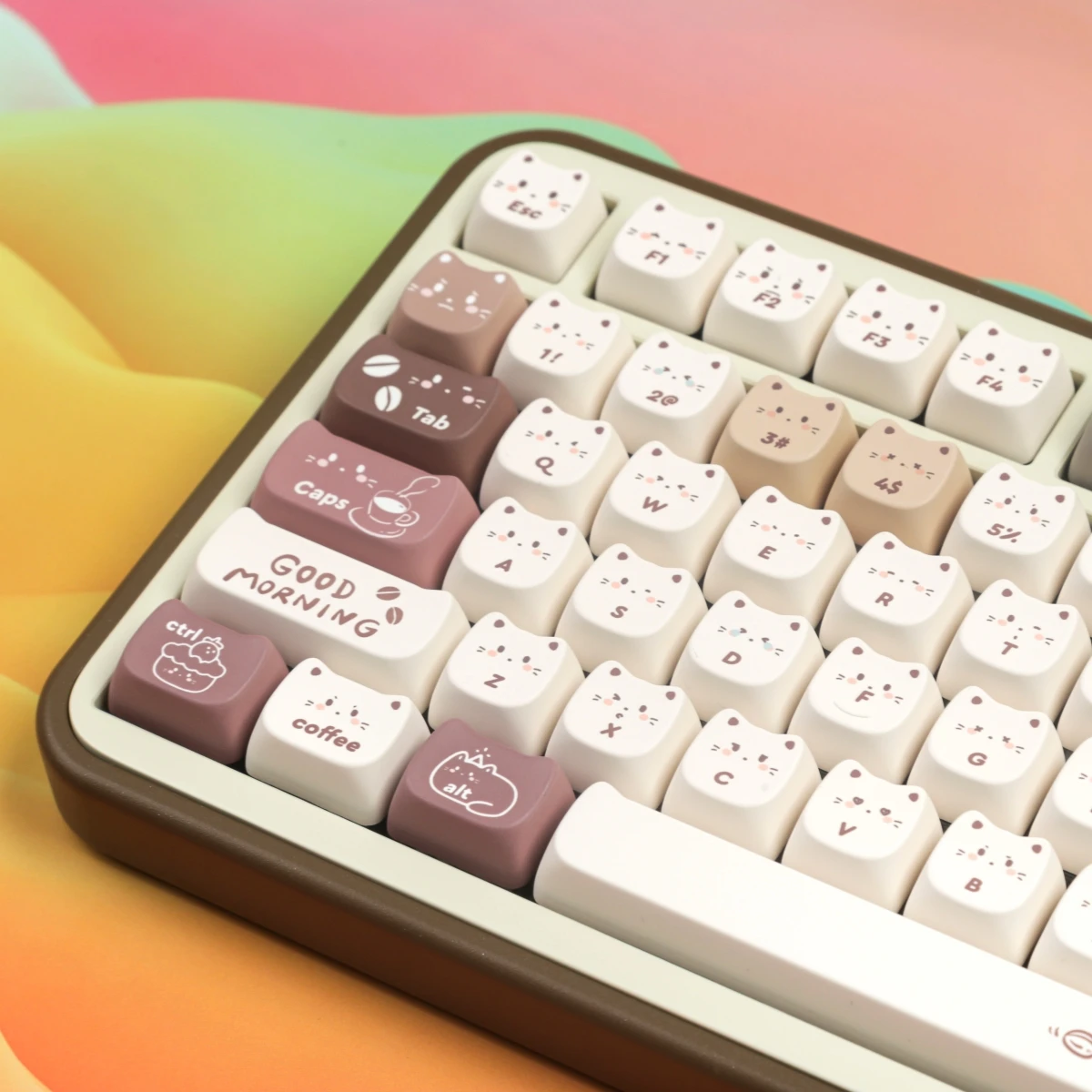 Kawaii Coffee Cat Mao Profile Keycaps (140 Keys) – Special Edition 6 Kawaii Coffee Cat Mao Profile Keycaps (140 Keys) – Special Edition - Image 6