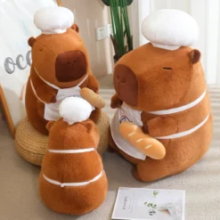 Capybara Chef Stuffed Animal With Bread Loaf (40cm) -Kawaiitherapy Shop 79939 awatyo