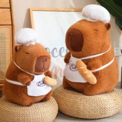 Capybara Chef Stuffed Animal With Bread Loaf (40cm) -Kawaiitherapy Shop 79939 ibk0aw