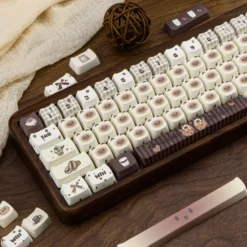 Kawaii Cat Coffee Cafe Themed Keycaps – Limited Edition