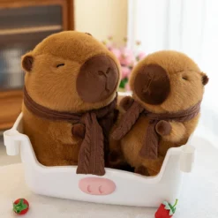 Kawaii Capybara Stuffed Animal With Scarf (30cm) -Kawaiitherapy Shop 80214 jkdggg