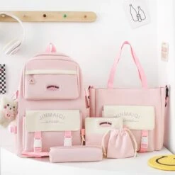 Kawaii Korea Pastel Harajuku Backpack Set (5pcs) -Kawaiitherapy Shop 8ecd406b 5a45 4174 90bd 870f69e0b1af