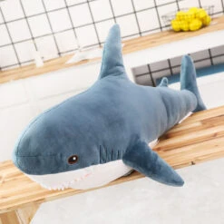 Kawaii Chubby Shark Plush Jumbo Edition (90cm) -Kawaiitherapy Shop Blue Shark Plush