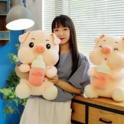 Kawaii Therapy Chubby Pig Milk Bottle Plush XL (45cm) -Kawaiitherapy Shop IMG 0051
