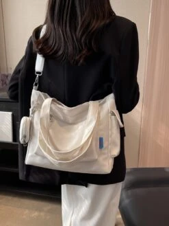 Kawaii Korean Style Canvas Crossbody Tote Bag -Kawaiitherapy Shop IMG 1686