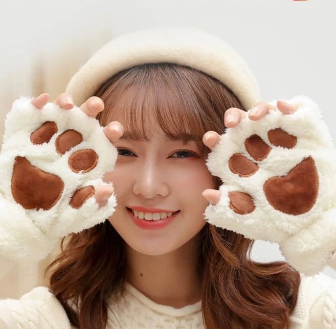 Kawaii Japanese Style Cat Paw Winter Gloves 4 Kawaii Japanese Style Cat Paw Winter Gloves - Image 4