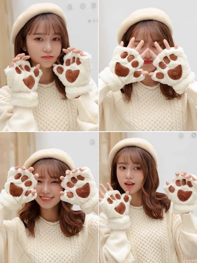 Kawaii Japanese Style Cat Paw Winter Gloves 3 Kawaii Japanese Style Cat Paw Winter Gloves - Image 3