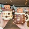 Kawaii Pastel Bear Cute Ceramic Cup (450ml) – Limited Edition