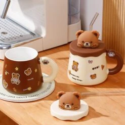 Kawaii Pastel Bear Cute Ceramic Cup (450ml) – Limited Edition -Kawaiitherapy Shop IMG 2776