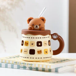 Kawaii Pastel Bear Cute Ceramic Cup (450ml) – Limited Edition -Kawaiitherapy Shop IMG 2777
